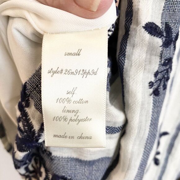 Francesca's Shift Dress Miami Embroidered Chambray Summer Tunic Dress‎ Sz S - Picture 11 of 11